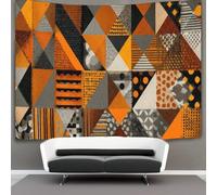 kaiyun Orange, Geometric Patterns Tapestry Tapestries 3D Wall Hanging Home Decorations for Room 70cmx100cm