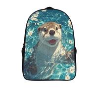 kaiyun Otter School-Bags Backpacks for Teens,Elementary Girls Bookbags,Morning Glory Lightweight Casual Daypack 16 inch