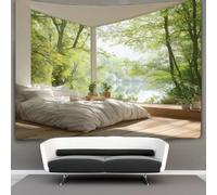 kaiyun Outside The Window Are Tranquil Lakes And ForestsTapestry Wall Hangings Living Room Decorative for Bedroom 100cmx150cm