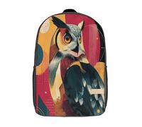 kaiyun Owl Geometric Shapes And Patterns Teenagers Backpack Middle School Students Bookbag Outdoor Daypack 17inch