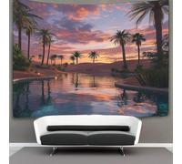 kaiyun Palm Trees Tapestry Desert Oasis at Dusk Wall Hanging Tapestries for Bedroom Living Room Apartment Dorm Decorations Wall Art Decor 150cmx200cm