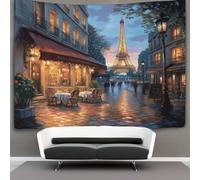 kaiyun Paris at Dusk Tapestry,Haussmann Buildings Art Wall Hanging Decoration for Living Room Bedroom & Dorm 180cmx230cm
