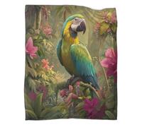kaiyun Parrot in A Tropical Forest Blanket - Versatile Warm Bedding Soft And Comfortable Travel Bed Throws And Patchwork Quilts 80x90inch(200x230cm)