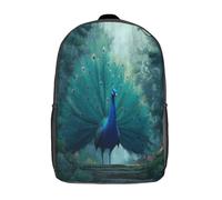 kaiyun Peacock Perched in The Woods Backpack for Girls Children's Bookbag Lightweight for School Travel Bag,Teen Boys Daypack 17inch
