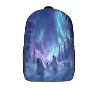 kaiyun Penguin Family Backpacks Kids Arctic Winter Scene Schoolbag with Adjustable Shoulder Strap Casual Daypack Sports Gym Outdoor 17inch