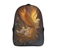 kaiyun Phoenix Flying in The Sky, Three Little White Foxes Children's Backpack,Kids Schoolbag Students Bookbag for Boys Girls,16 inch