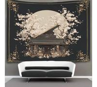 kaiyun Piano Tapestry,Blooming Cherry Blossom Tree Art Wall Hanging Decoration for Living Room Bedroom & Dorm 180cmx230cm