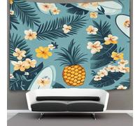 kaiyun Pineapple, Surfboard, Flowers Decor Tapestry,Hawaiian Pattern Wall Art Tapestries Wall Hangings for Living Room Bedroom Dorm 70cmx100cm