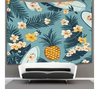 kaiyun Pineapple, Surfboard, Flowers Tapestry,Hawaiian Pattern Wall Hanging,Wall Art for Bedroom Aesthetic Home Decoration for Living Roombedroom 150cmx200cm