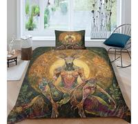 kaiyun Portrait of The Deer Goddess Duvet Cover 3D Printed Bedding Set 3Pcs Microfiber Quilt Cover, with Pillowcase Comforter Cover Adults And Teens Single(135x200cm)