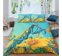 kaiyun Praying Mantis 3D Duvet Cover, Artistic Illustration Printed Bedding Sets,Microfibre Quilt Covers 3 Piece Set, with Pillowcase for Kids Teens Adults Double（200x200cm）