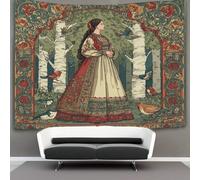 kaiyun Princess Standing in The Forest Tapestry,20th Century Illustration Art Wall Hanging Decoration for Living Room Bedroom & Dorm 70cmx100cm