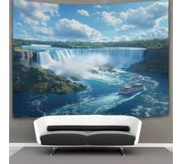 kaiyun Real View of The Great Falls Tapestry Wall Hanging Boat Wall Art for Living Room Bedroom Dorm 180cmx230cm