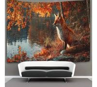 kaiyun Red Fox in The Autumn Forest near The LakeTapestry Wall Hangings Living Room Decorative for Bedroom 100cmx150cm