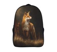 kaiyun Red Fox in The Meadow Backpack for School Kids Elementary Middle Travel Bag Shades of AutumnBoys Girls Lightweight Schoolbag 16 inch