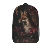 kaiyun Red Fox Staring Sideways, The Red Lily Kids Children's School Backpack Bookbags Casual Travel Rucksack Boys Girls Large Capacity Daypack 17inch