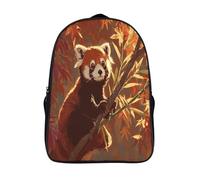 kaiyun Red Panda Sitting on A Branch, Autumn Forest Background Kids Travel Backpack Kindergarten Schoolbag Bookbag For Girls Boys Baby 16 inch