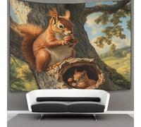 kaiyun Red Squirrel Tapestry Wall Hanging Acorn Wall Art for Living Room Bedroom Dorm 180cmx230cm