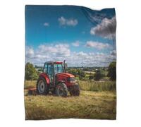 kaiyun Red Tractor Blanket - Versatile Warm Bedding Soft And Comfortable Travel Bed Throws And Patchwork Quilts 70x80inch(180x200cm)