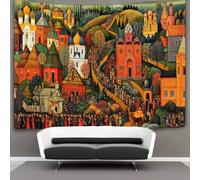 kaiyun Religious Procession in The Russian Countryside Tapestry Wall Hanging for Bedroom Home Decor HD Printing Living Room, Dorm 70cmx100cm