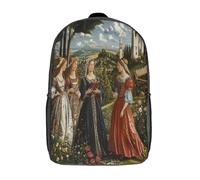 kaiyun Renaissance Landscapes Backpack Rucksack Lightweight with Elegant Figures Gardens And Classical Architecture School Bag for Boys And Girls Kids Bags Christmas,Back to School Gift,17inch