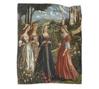 kaiyun Renaissance Landscapes Soft And Comfortable 3D Printed Elegant Figures Gardens And Classical Architecture Throw Blanket for Kids Adults for Bed Sofa 60x80inch(150x200cm)