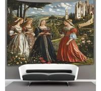 kaiyun Renaissance Landscapes Tapestry Elegant Figures Gardens And Classical Architecture Wall Hanging for Bedroom Home Decor HD Printing Living Room, Dorm 150cmx200cm