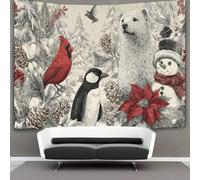 kaiyun Retro Winter Aesthetics, Festive Patterns Tapestry Wall Hanging Wall Art for Living Room Bedroom Dorm 100cmx150cm