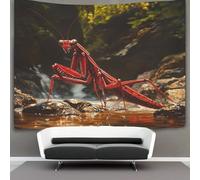 kaiyun River Tapestry Wall Hanging Giant Red Praying Mantis Art for Bedroom Living Room Dorm Decor 70cmx100cm