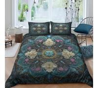 kaiyun Sacred And Solemn Arabic-style Patterns 3D Duvet Cover, Bedding Sets, Microfibre 3 Piece Quilt Bed Set,Comforter Cover with Pillowcase Double（200x200cm）