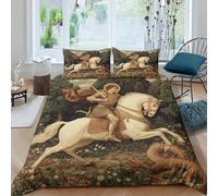 kaiyun Saint George Slaying The Dragon, Medieval Style 3D Printed Duvet Cover Microfibre for Kids Teens Adults Soft Quilt Covers Easy Care Bedding Sets with Pillowcase King（220x240cm）