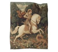 kaiyun Saint George Slaying The Dragon, Medieval Style Throws And Patchwork Quilts,60x80inch(150x200cm),Soft Blanket with Pattern