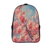 kaiyun Sakura Teenagers Backpack Middle School Students Cherry Blossoms Bookbag Outdoor Daypack 16 inch