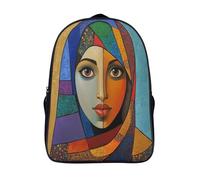 kaiyun Saudi Woman Portrait Backpack Rucksack Lightweight with Modern Art Painting School Bag for Boys And Girls Kids Bags Christmas,Back to School Gift,16 inch