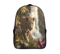kaiyun Scene of An African Leopard Walking through Dense Jungle Backpacks 3D Printed Daypack for Boys Girls And Middle School Students 39x29x16cm Large Capacity Bookbags
