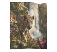 kaiyun Scene of An African Leopard Walking through Dense Jungle Printed Blanket 3D Design Bedspread Soft Warm Microfiber Throws And Patchwork Quilts 60x80inch(150x200cm)
