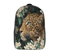 kaiyun Schoolbag Cute Leopard Among Jasmine Flowers Lightweight Backpack Teenagers Rucksack Bookbag Casual Daypacks with for Boys Girls 17inch