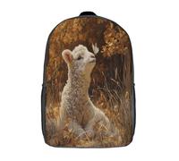 kaiyun Schoolbag Fluffy Curly Lamb in The Autumn Forest Lightweight Backpack Teenagers Rucksack Bookbag Casual Daypacks with for Boys Girls 17inch