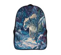 kaiyun Schoolbag Mysterious Snow Leopard in The Snow Lightweight Backpack Teenagers Rucksack Bookbag Casual Daypacks with for Boys Girls 16 inch