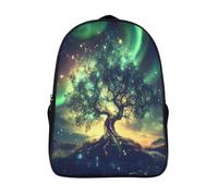 kaiyun Schoolbag Tree of Life Lightweight Backpack Teenagers Rucksack Northern Lights Bookbag Casual Daypacks with for Boys Girls 16 inch