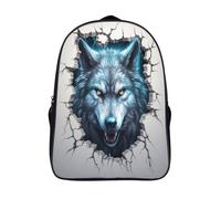 kaiyun Schoolbag Vicious Wolf Lightweight Backpack Teenagers Rucksack Wild Animal Bookbag Casual Daypacks with for Boys Girls 16 inch