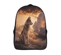 kaiyun Schoolbag Wolf Under The Sky Lightweight Backpack Teenagers Rucksack Bookbag Casual Daypacks with for Boys Girls 16 inch