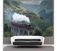 kaiyun Scottish Steam Train Crossing A Highland Bridge Tapestry Wall Hanging Bedroom Home Decor 100cmx150cm