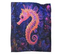kaiyun Seahorse Blanket - Versatile Warm Bedding Marine Life Soft And Comfortable Travel Bed Throws And Patchwork Quilts 70x80inch(180x200cm)