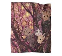 kaiyun Seven Kittens And A Big Tree in The Forest Bedding Boys And Girls Blanket Printed Fluffy Soft Comfortable Suitable for Sofa Bed 80x90inch(200x230cm)
