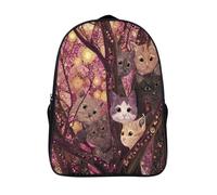 kaiyun Seven Kittens And A Big Tree in The Forest Childrens Premium School Travel Bag with Side Hidden Pockets, Bookbag for Boys Girls,Adjustment Buckle Rucksack 39x29x16cm