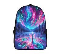 kaiyun Snow Angel Boys Girls Babies Toddler Backpack Side Hidden Pockets,Mystical Neon,with Adjustment Buckle Kids Travel Bag For, 16 inch