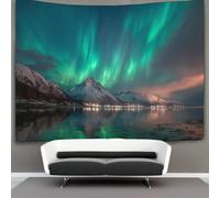 kaiyun Snow Capped Mountains, Fjords And The Northern Lights Tapestry Wall Hanging for Bedroom Home Decor HD Printing Living Room, Dorm 150cmx200cm
