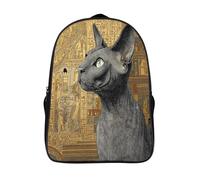 kaiyun Sphinx Cat Teenagers Backpack Middle School Students Egyptian Symbol Background Bookbag Outdoor Daypack 16 inch