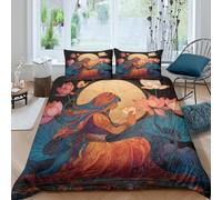 kaiyun Spiritual Daughter of The Sun, Lotus, Universe 3D Printed Comforter Cover Sets Duvet Cover 3 Piece Microfibre Bedding Quilt Covers with Pillowcase And Zipper King（220x240cm）